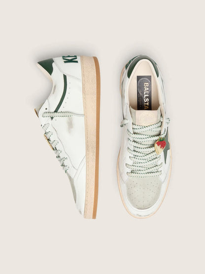 Women’s Ball Star LTD in white leather with green star and Skins