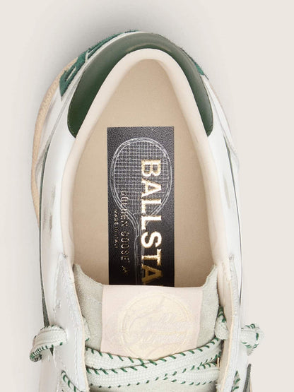 Women’s Ball Star LTD in white leather with green star and Skins