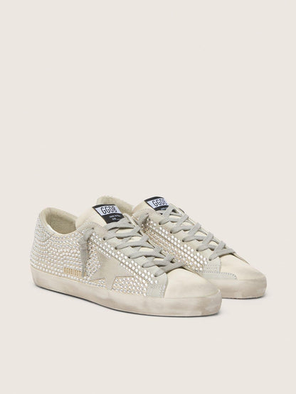 Super-Star in nubuck with Swarovski crystals and ice-gray suede star