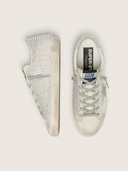Super-Star in nubuck with Swarovski crystals and ice-gray suede star