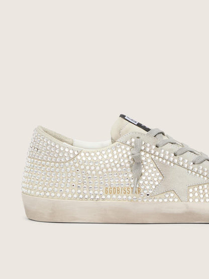 Super-Star in nubuck with Swarovski crystals and ice-gray suede star