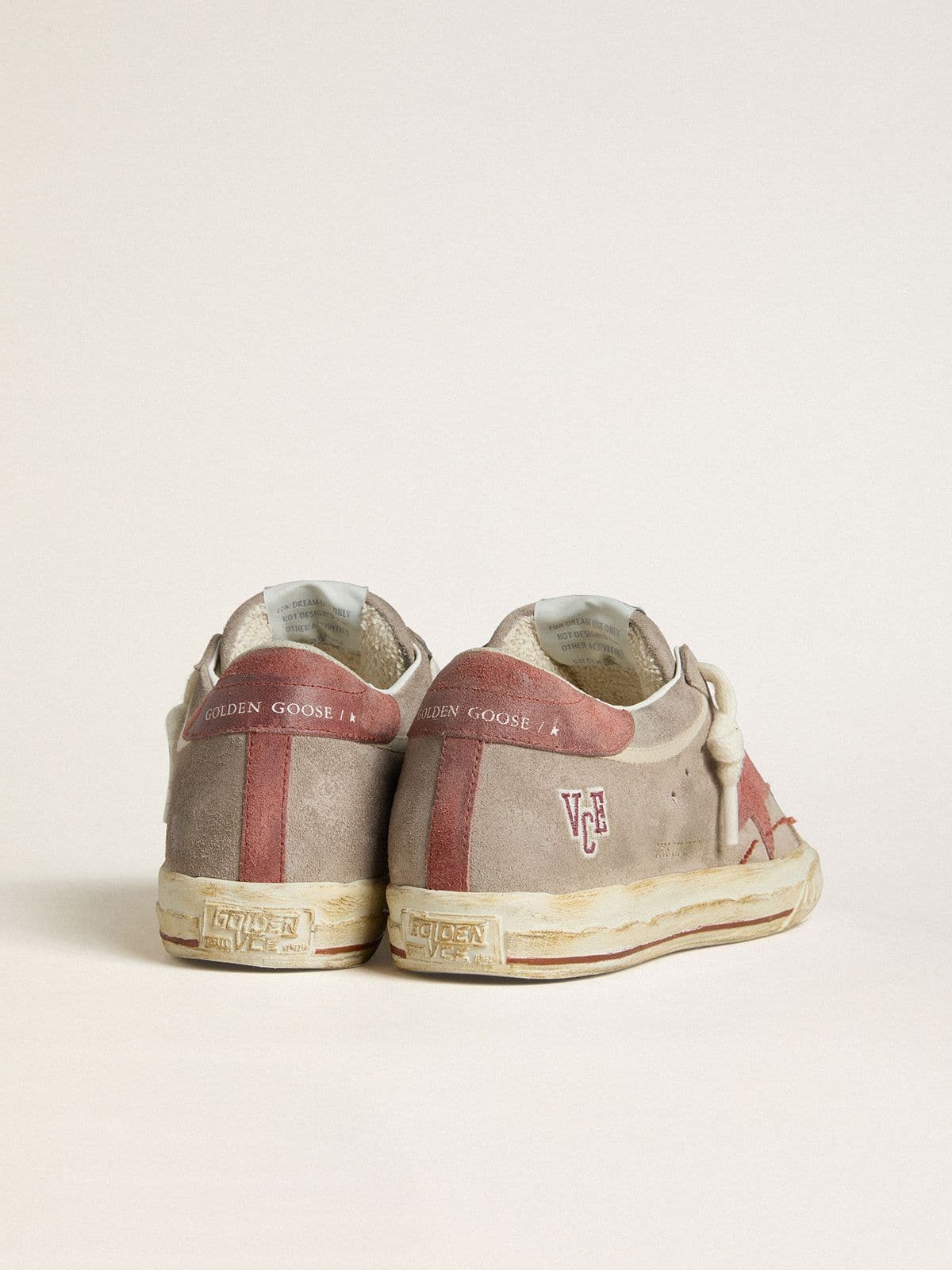 Women's Super-Star LTD in gray suede with red waxed suede star and heel tab