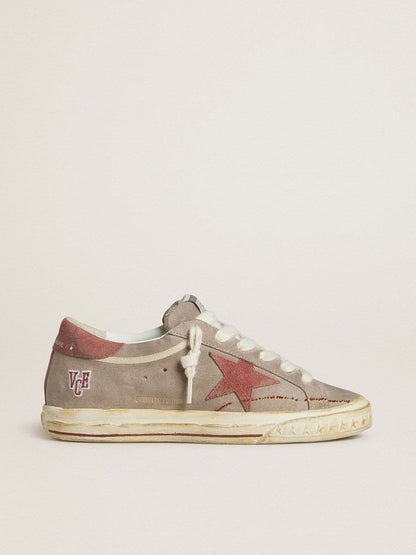 Women's Super-Star LTD in gray suede with red waxed suede star and heel tab