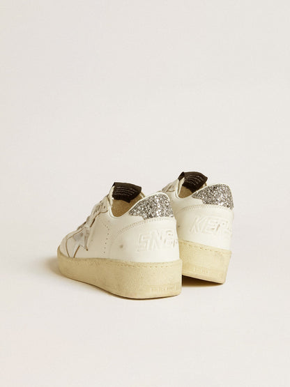 Women's Ball Star with silver leather star and silver glitter heel tab