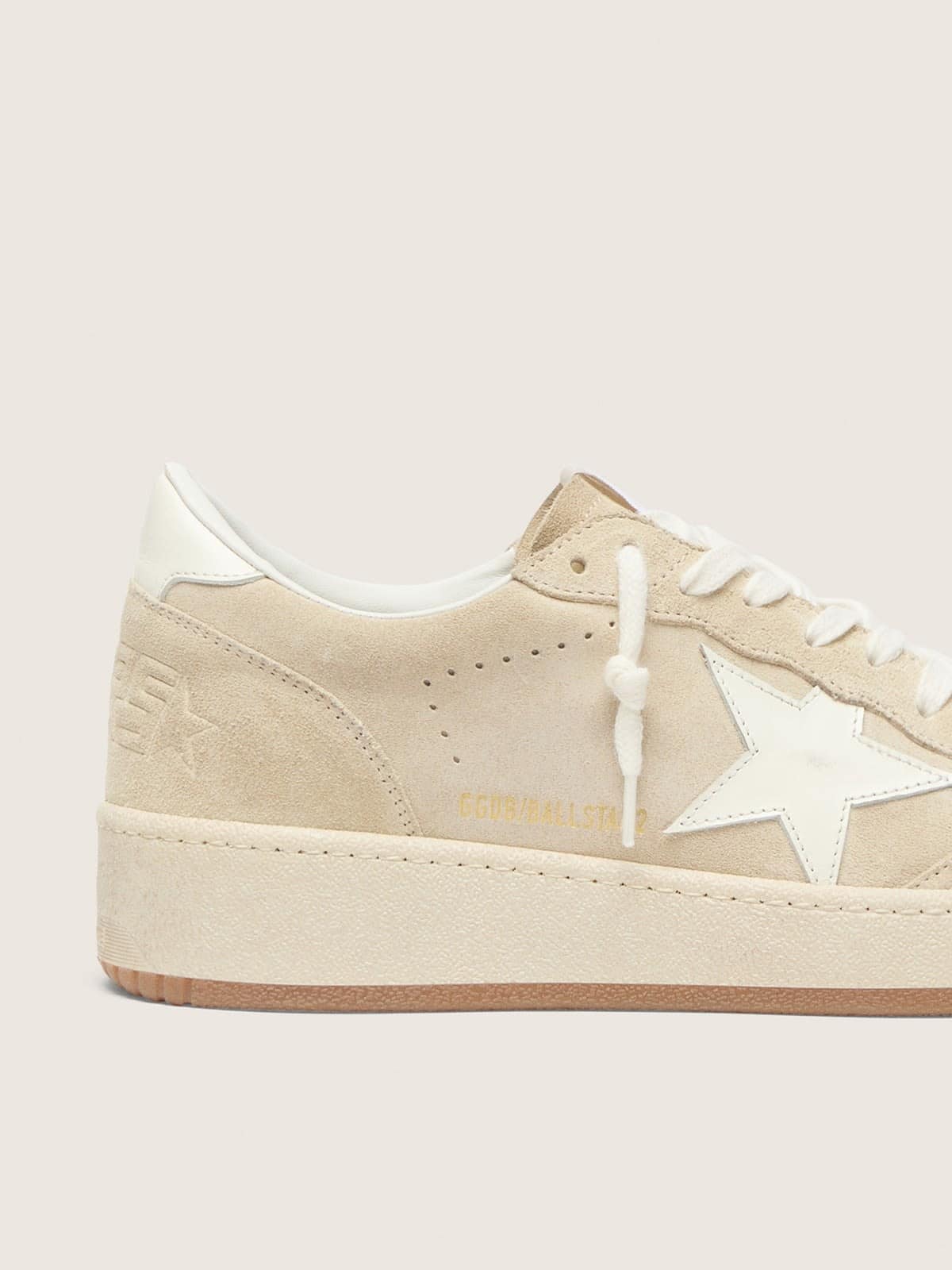 Women's Ball Star in beige suede with white leather star and heel tab