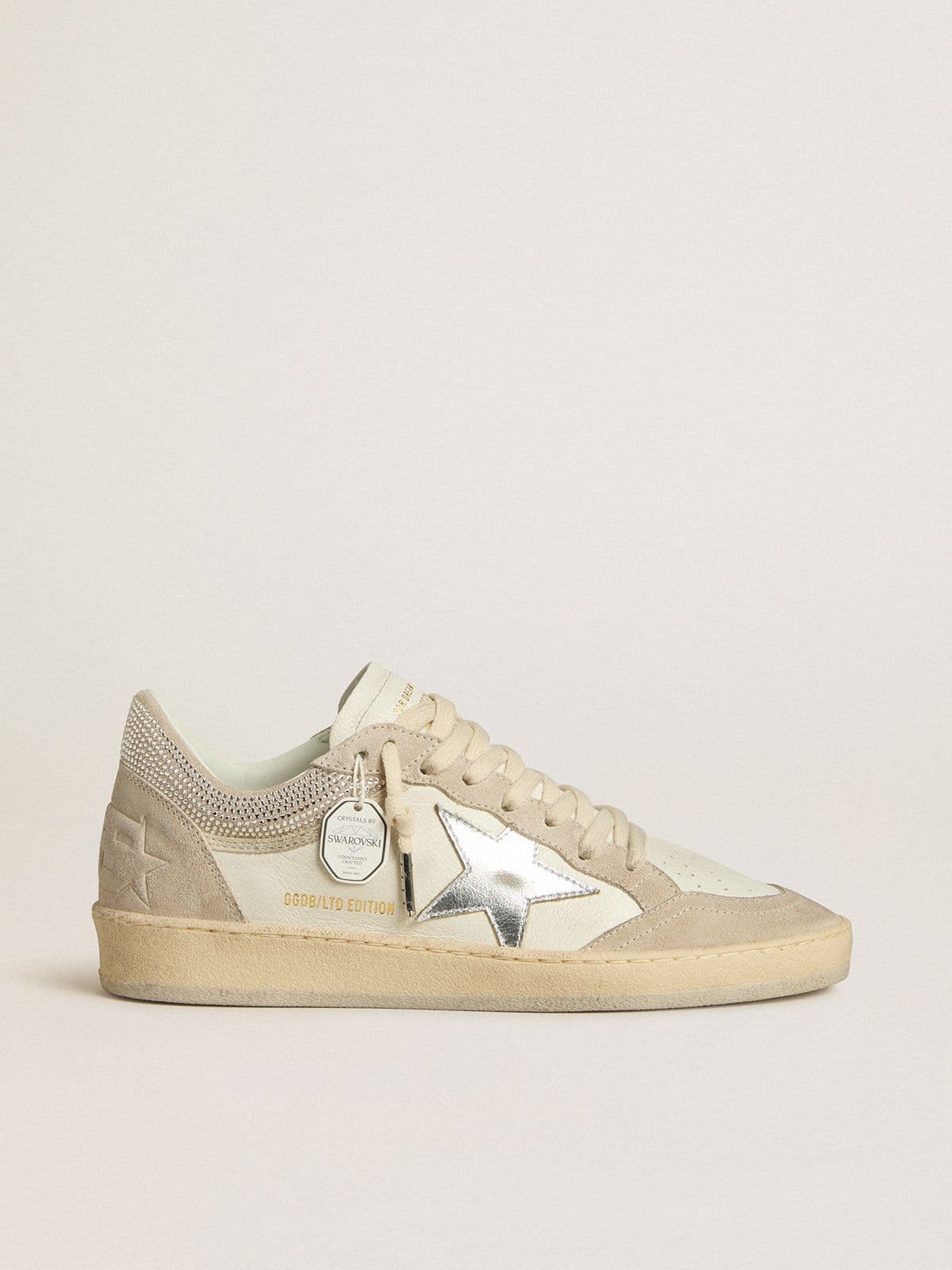 Women's Ball Star LTD in nappa leather and suede with silver leather star and Swarovski crystals