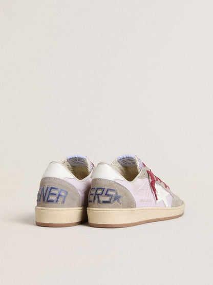 Women's Ball Star LTD in lilac nylon with white leather star and suede inserts