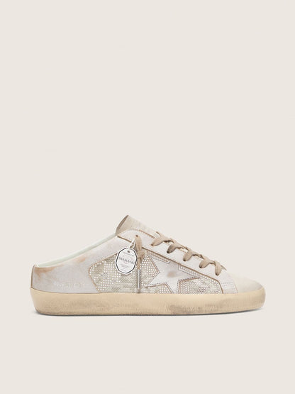 Women’s Super-Star Sabots LTD in Swarovski with metallic silver leather star