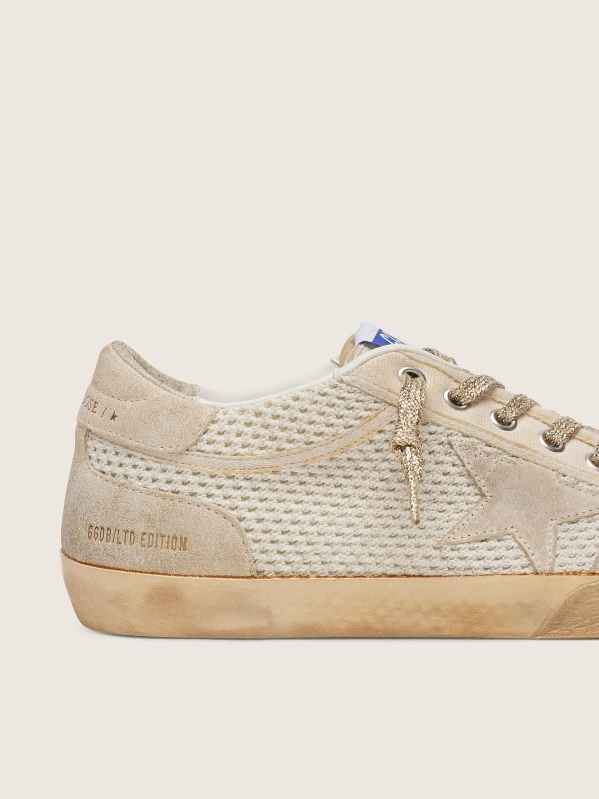Women’s Super-Star LAB in mesh with beige suede star