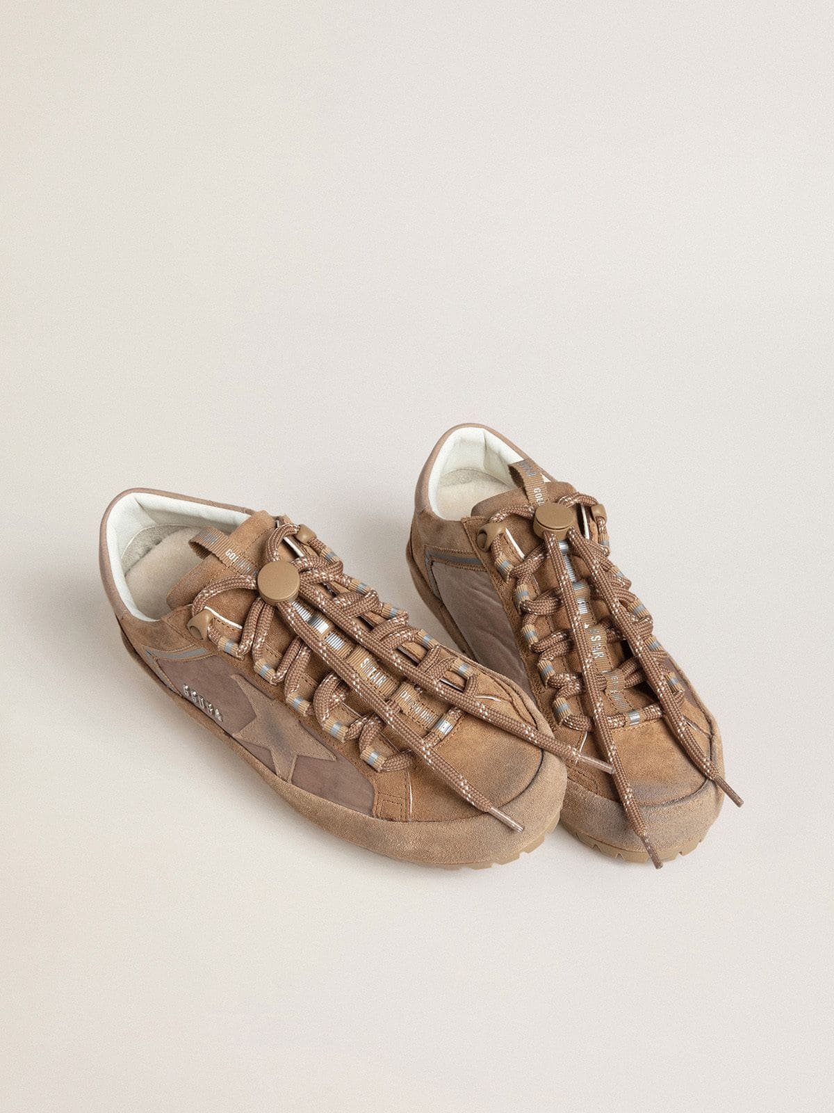 Women's Super-Star Ski in Dolmias and caramel suede with marble nubuck star and heel tab