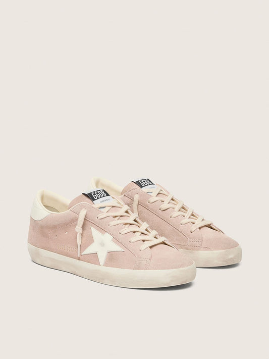 Women’s Super-Star in powder-pink suede with white star