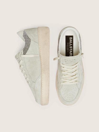 Women's Ball Star in light gray suede with star and glitter inserts