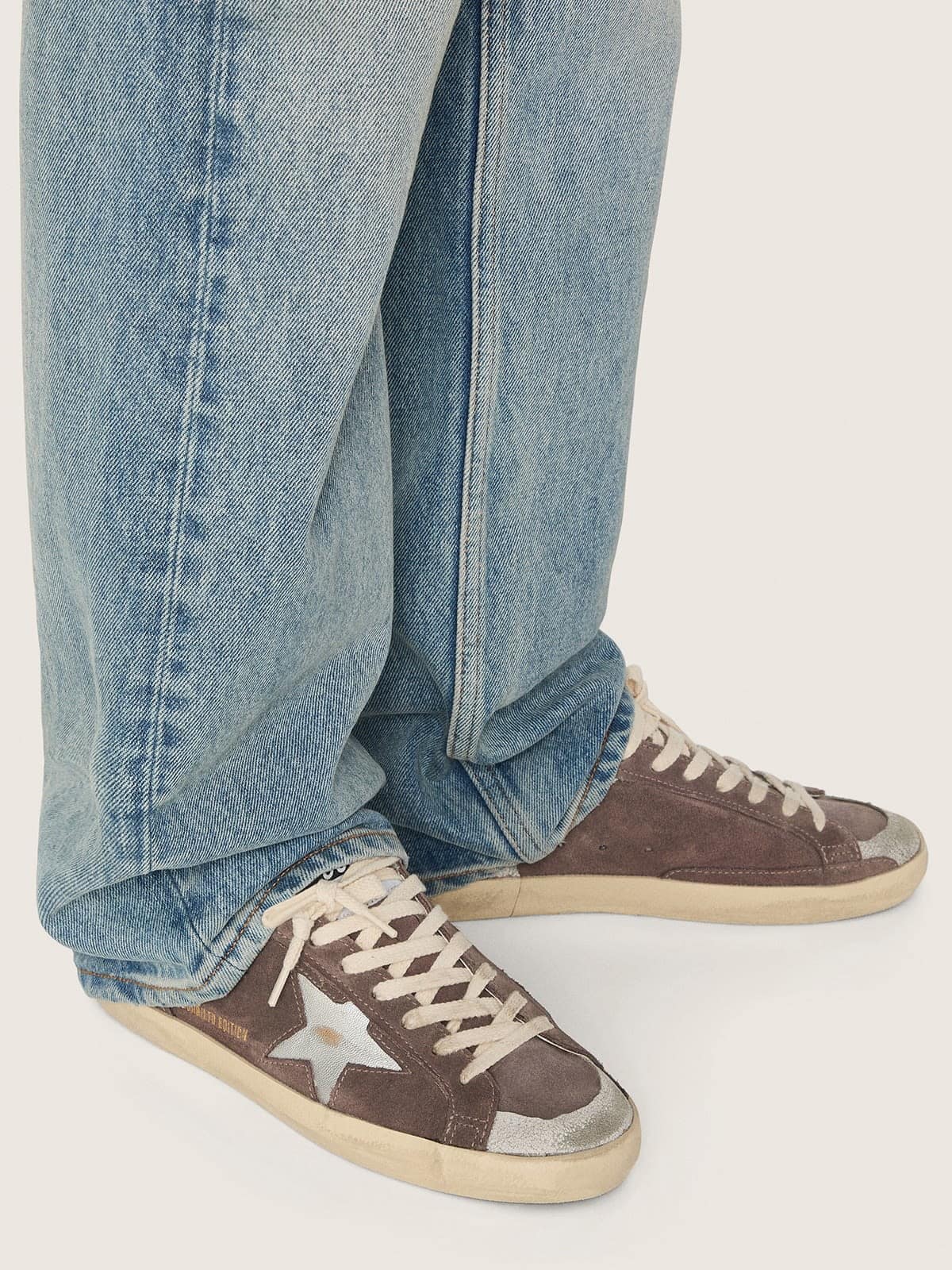 Women’s Super-Star LTD in lavender suede with silver star