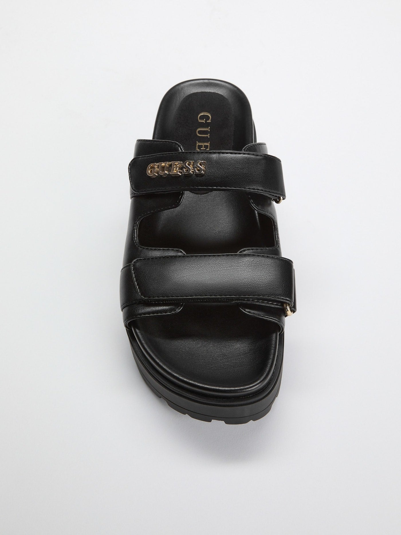 Fasten faux leather sandals