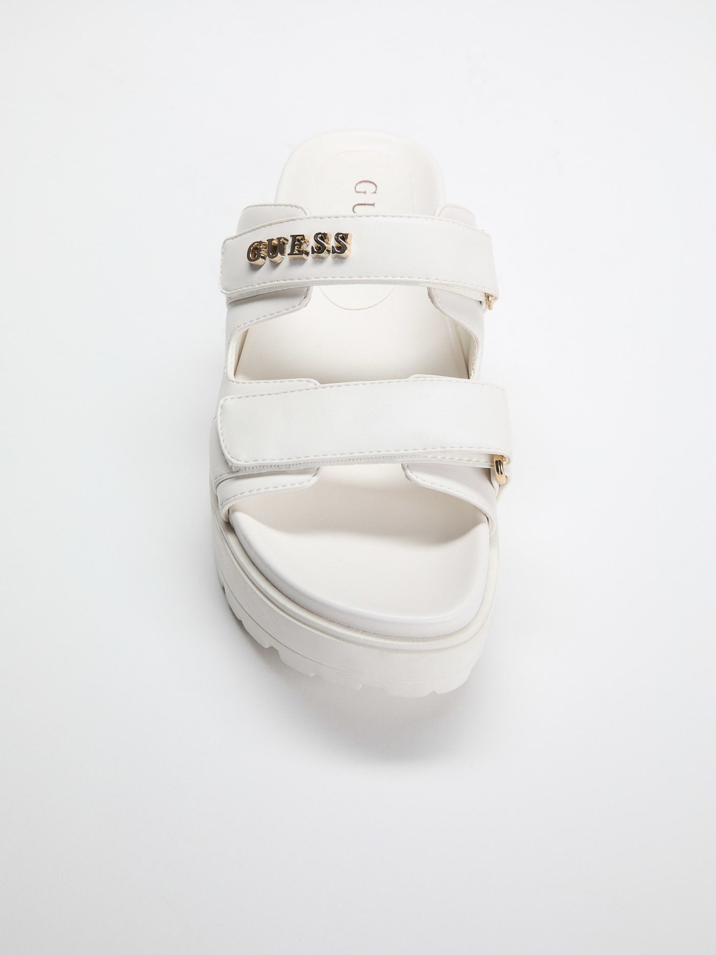 Fasten faux leather sandals