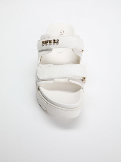 Fasten faux leather sandals