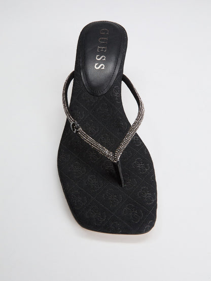 Mayan Rhinestone Thong Strap Heels