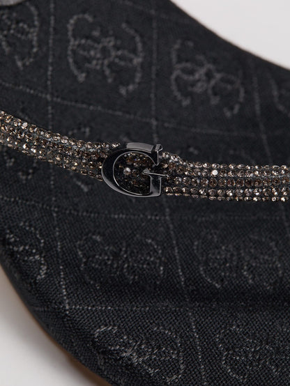 Mayan Rhinestone Thong Strap Heels