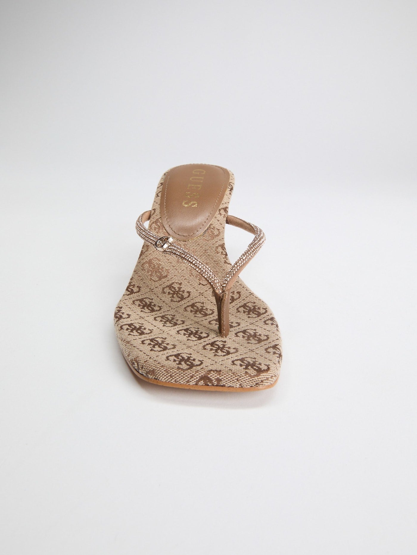 Mayan Rhinestone Thong Strap Heels