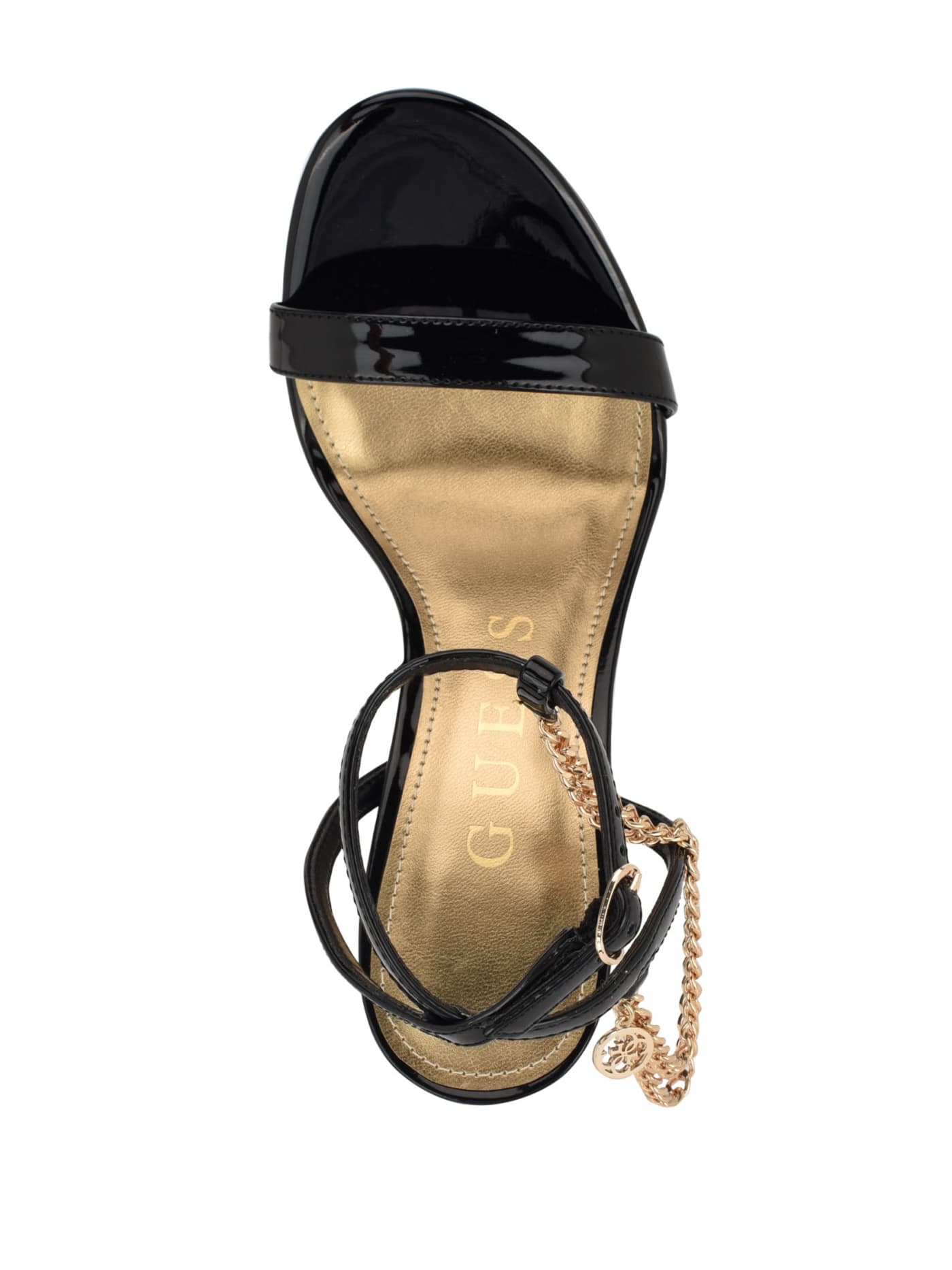 Gold-Tone Chain Strap Heels