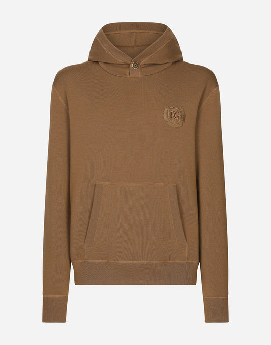 Wool and silk hoodie with DG patch