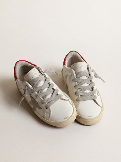 Super-Star Young with suede star and red leather heel tab