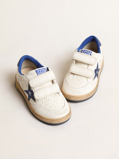 Ball Star Young with blue metallic leather star and heel tab