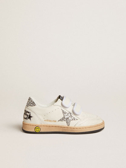 Young Ball Star in nappa with silver glitter star and heel tab