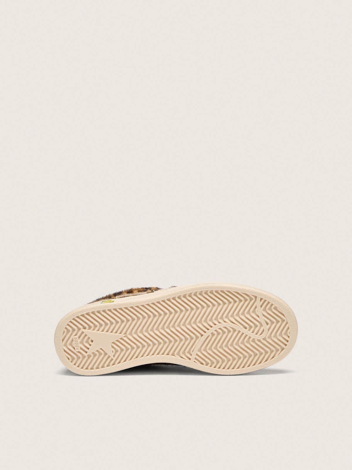 Young Ball Star in leopard-print pony skin with white leather star and heel tab