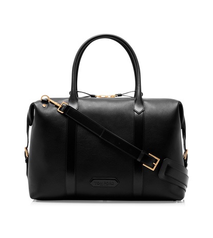 Smooth Leather Side Buckle Holdall