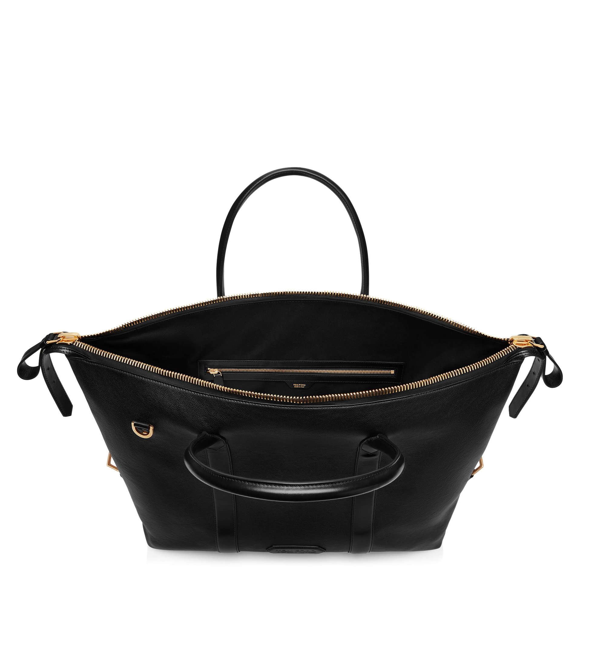 Smooth Leather Side Buckle Holdall