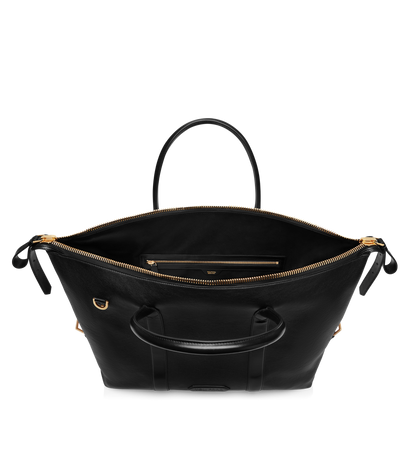 Smooth Leather Side Buckle Holdall