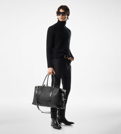 Smooth Leather Side Buckle Holdall