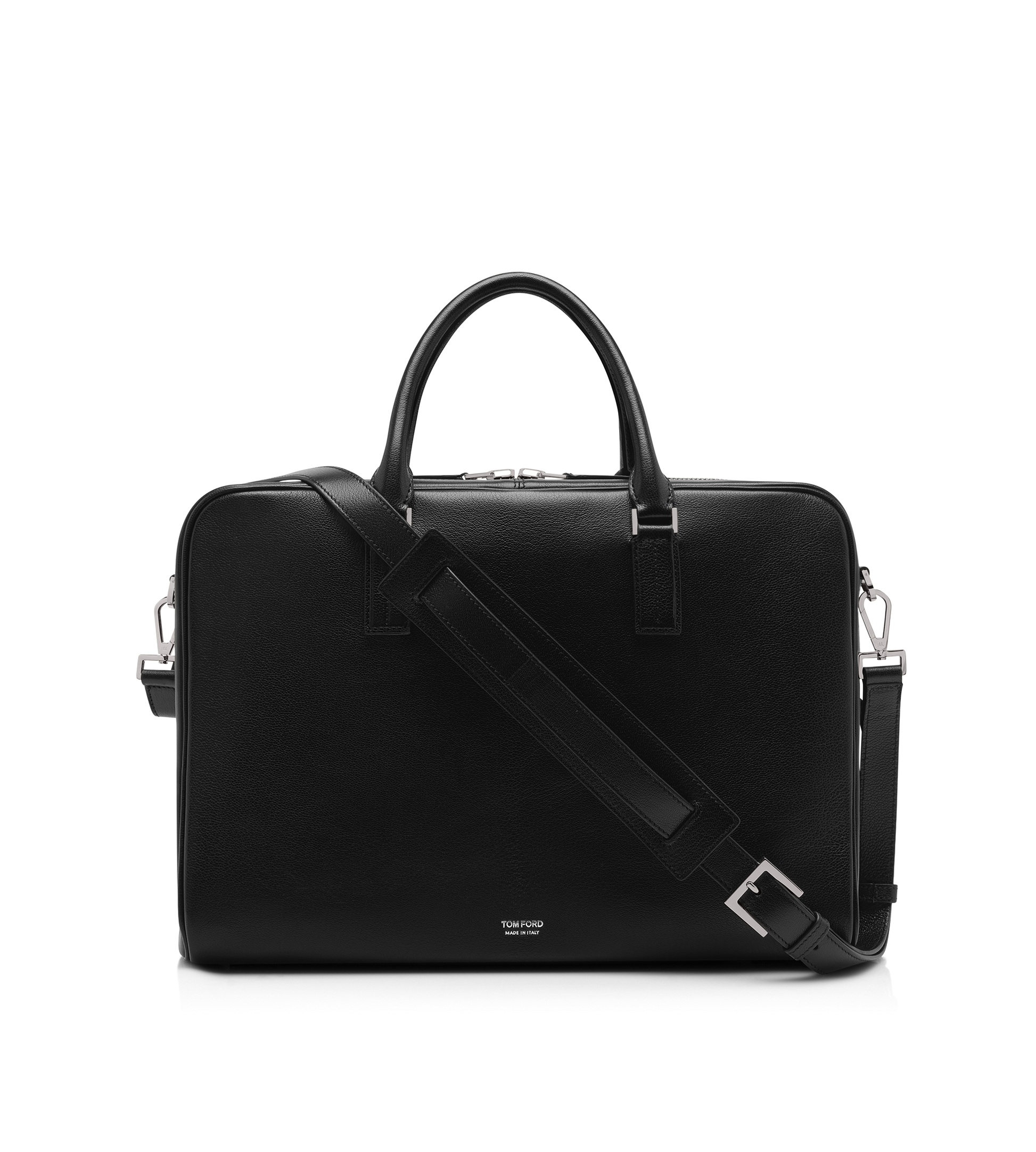 Grain Leather Minimal Briefcase