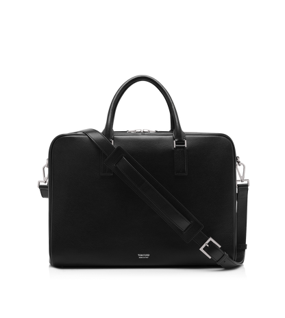 Grain Leather Minimal Briefcase