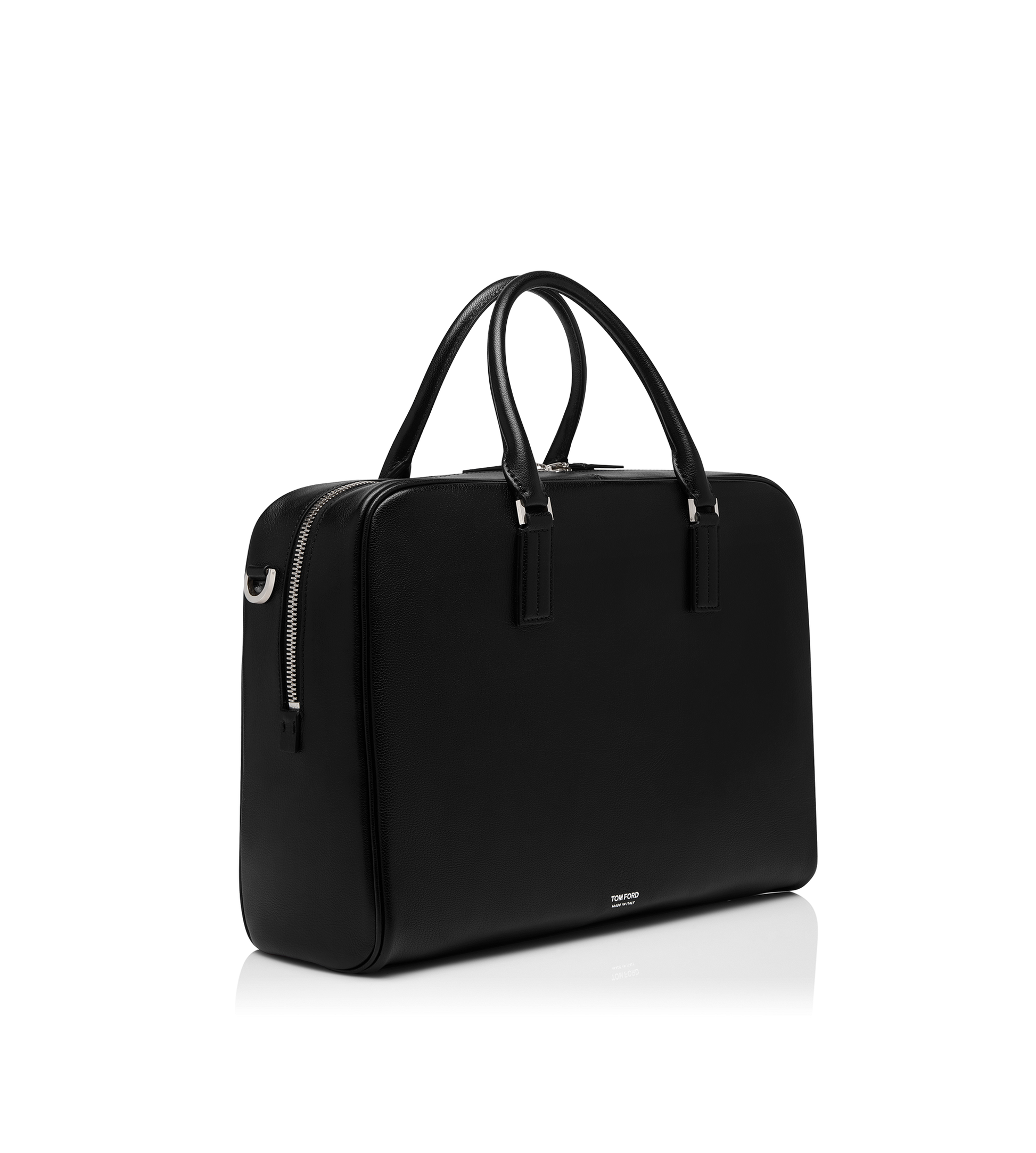 Grain Leather Minimal Briefcase