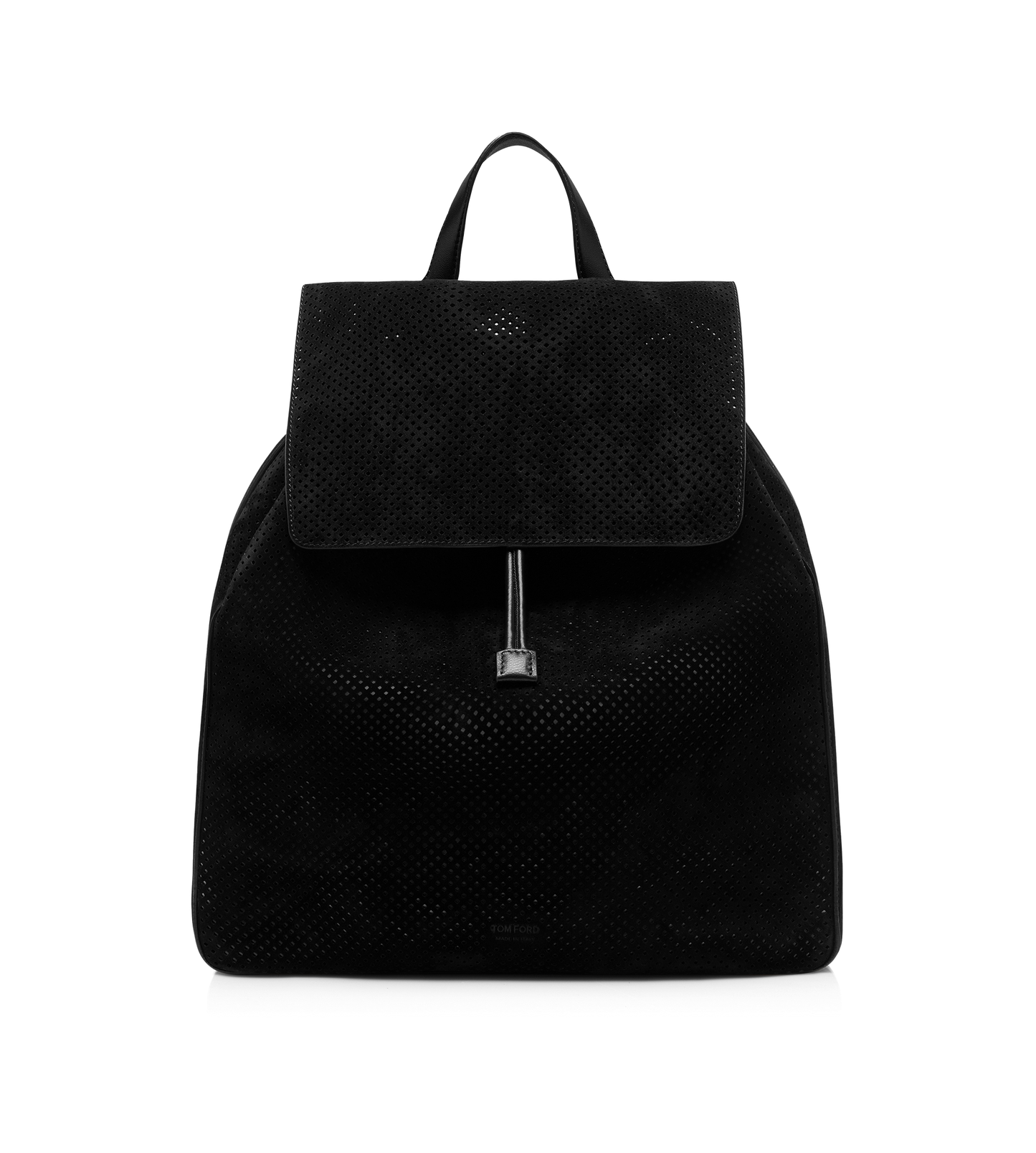 Perforated Cashmere Suede T-Line Flap Backpack