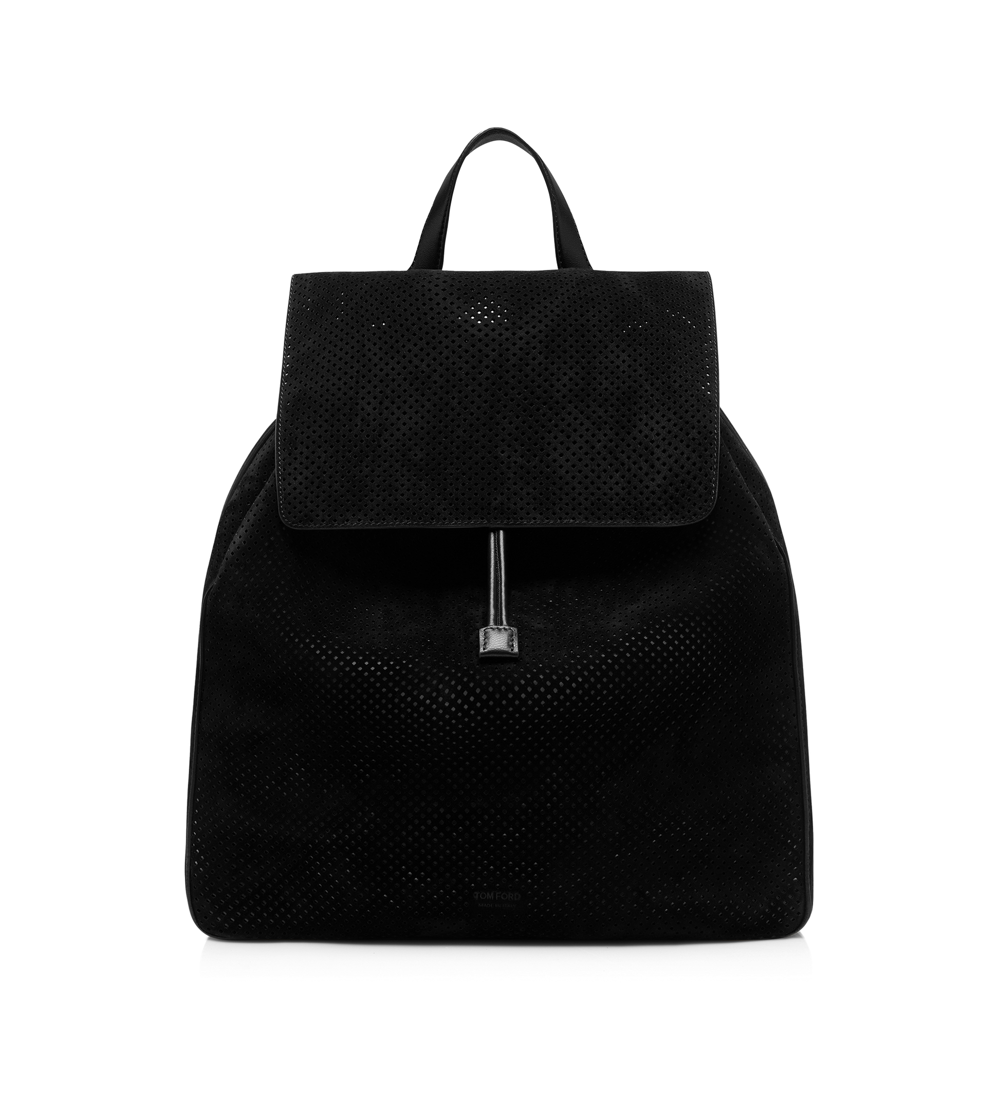 Perforated Cashmere Suede T-Line Flap Backpack