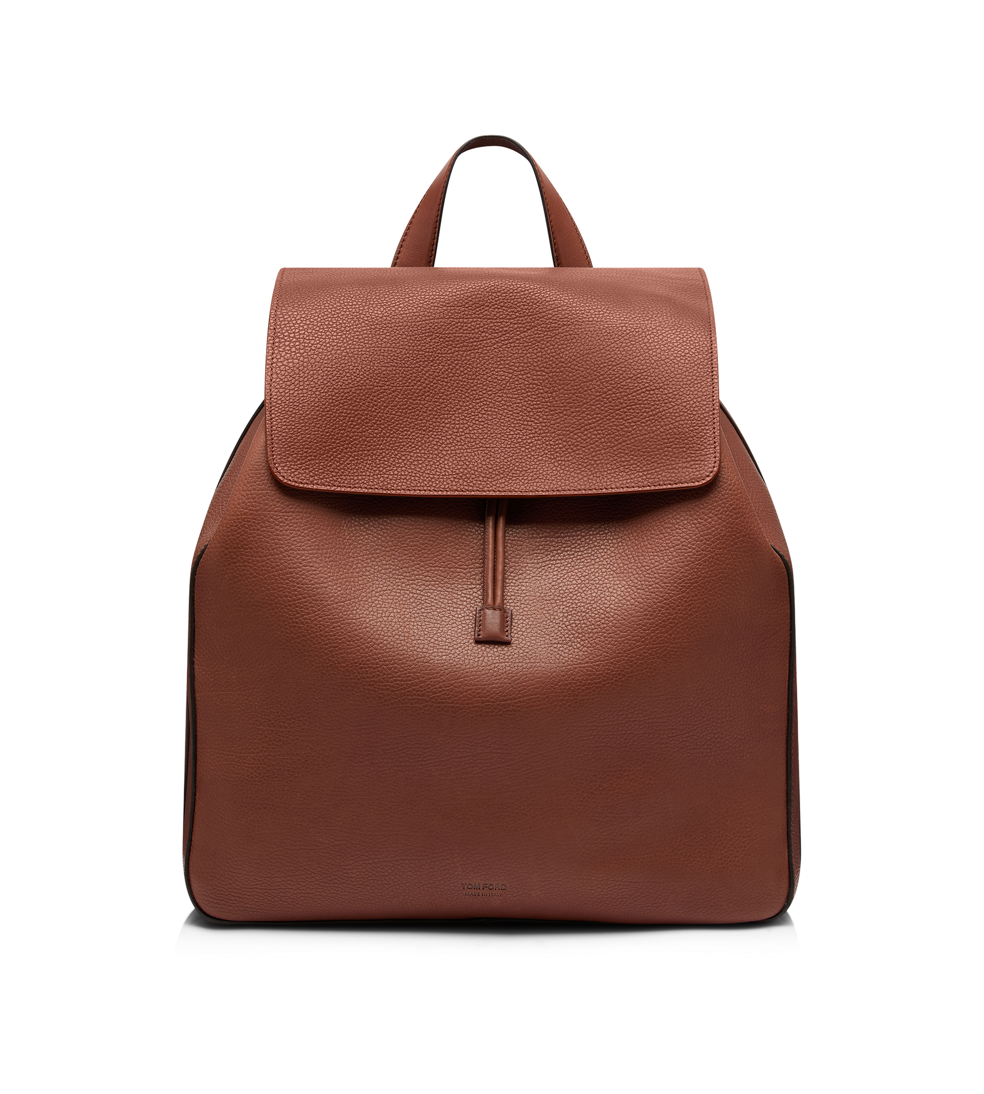 Grain Leather T-Line Flap Backpack