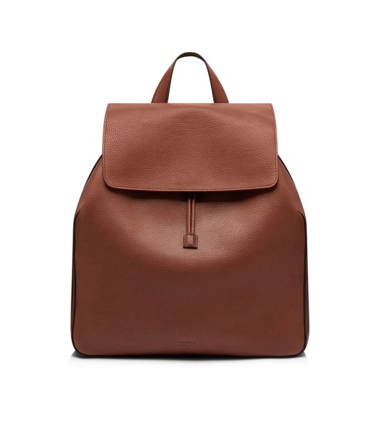 Grain Leather T-Line Flap Backpack