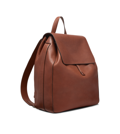Grain Leather T-Line Flap Backpack