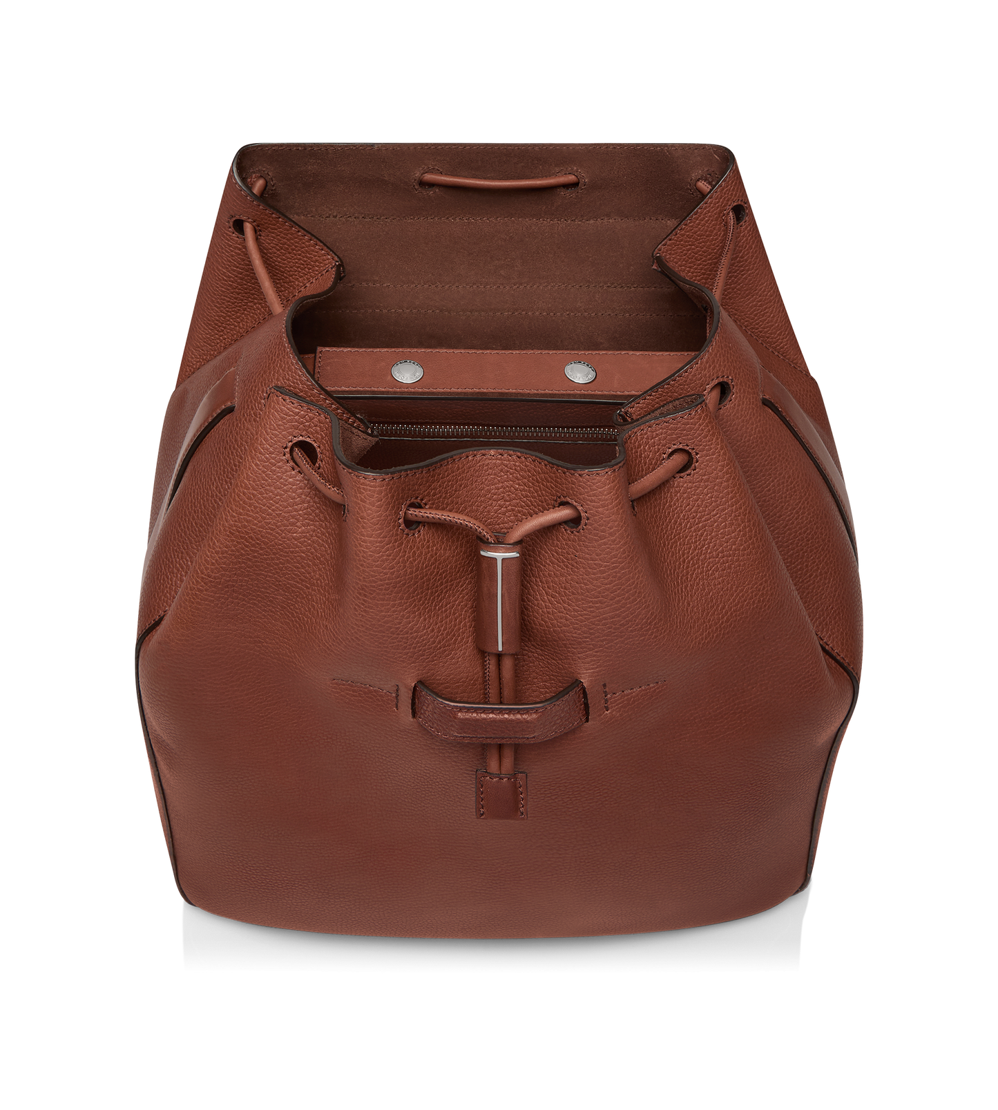 Grain Leather T-Line Flap Backpack