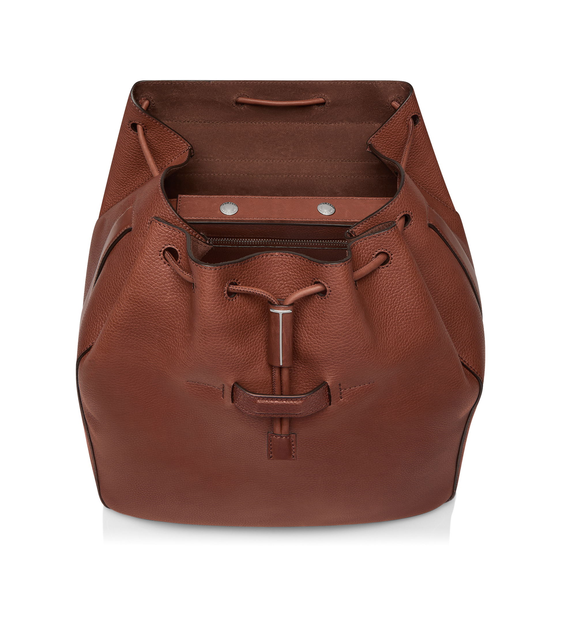 Grain Leather T-Line Flap Backpack
