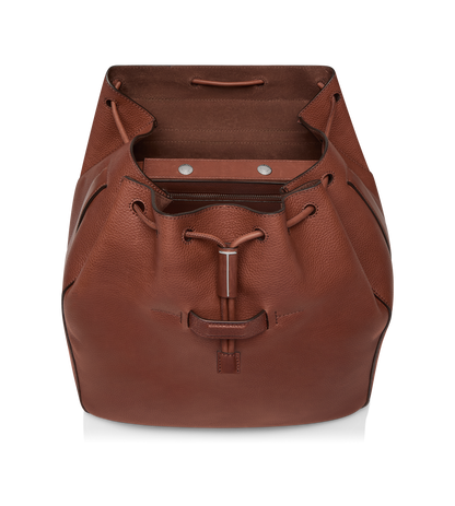 Grain Leather T-Line Flap Backpack