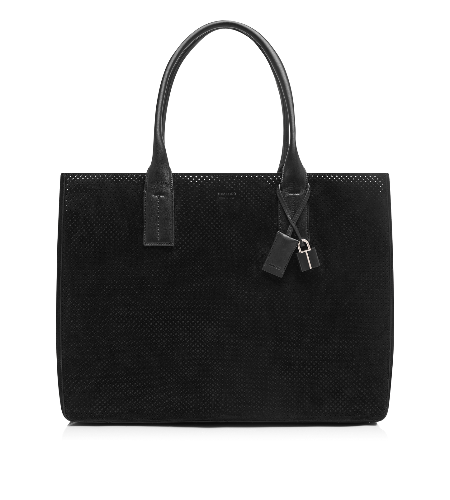 Perforated Cashmere Suede T-Line East-West Tote