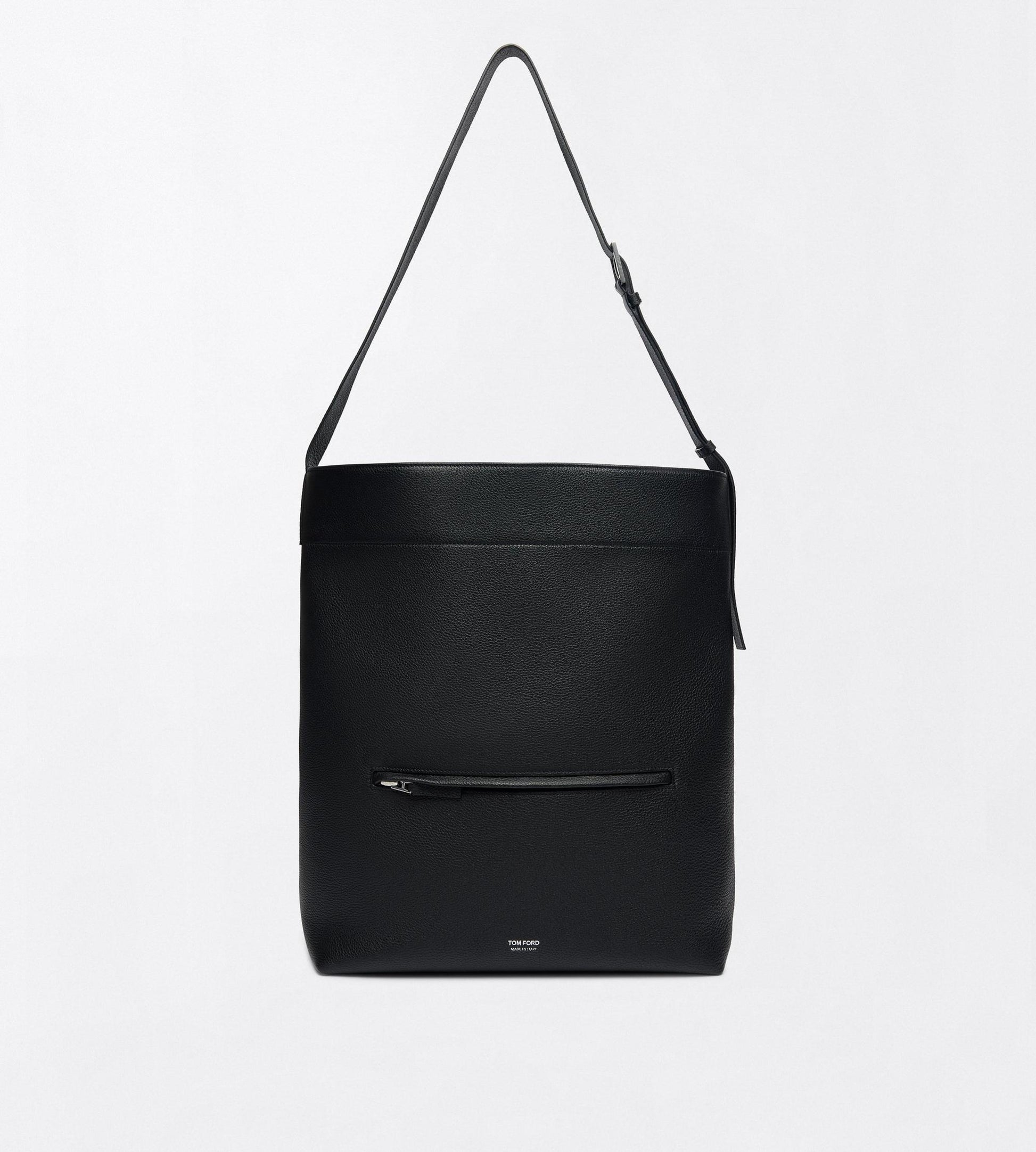 Grain Leather Soft Line Bucket Bag
