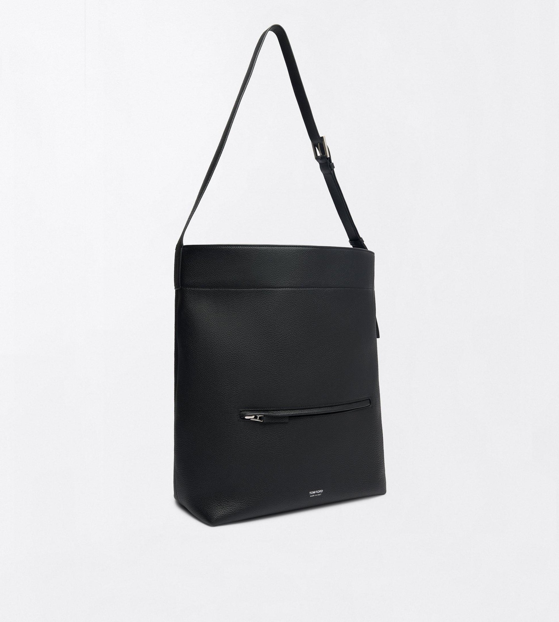 Grain Leather Soft Line Bucket Bag