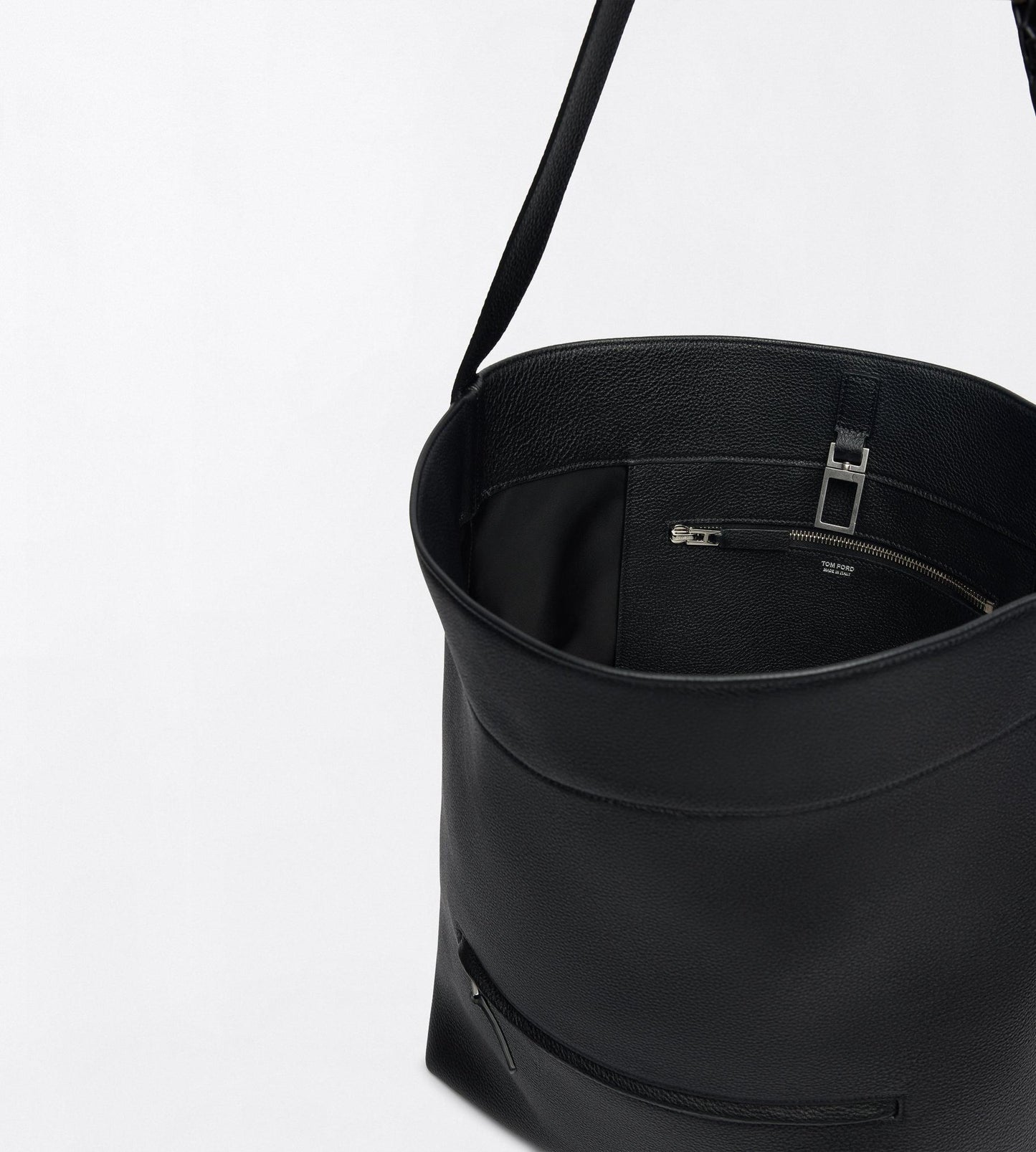 Grain Leather Soft Line Bucket Bag