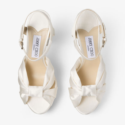 Heloise 120 Ivory Satin Platform Sandals