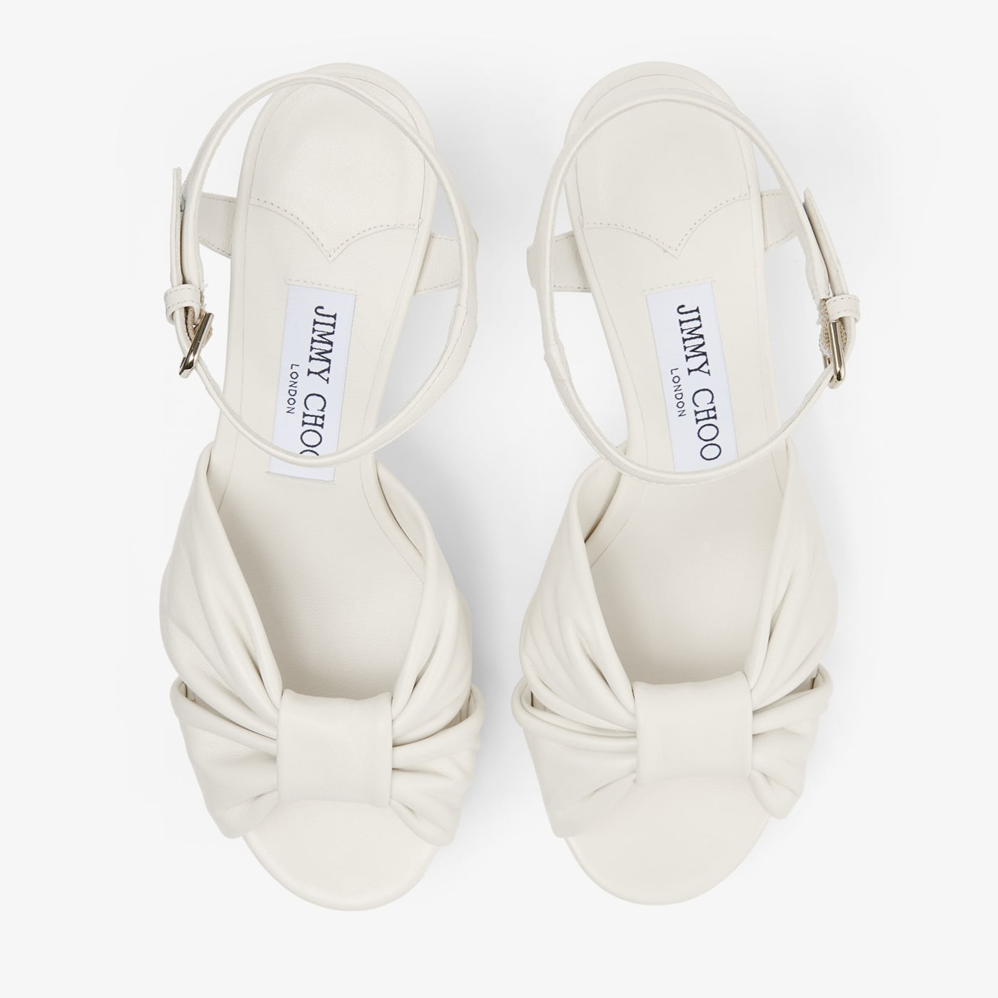 Heloise 80 Latte Nappa Leather Platform Sandals